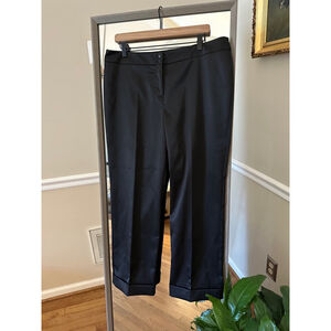 Women's Nygard Collection Black Sateen Cuffed Dress Pants Size 14